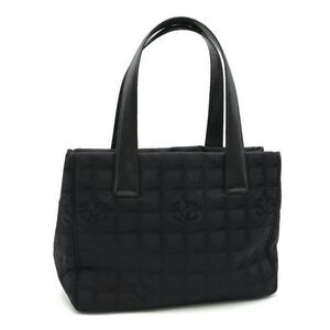Chanel Travel Line Tote Nylon Black Handbag Coco Mark CC